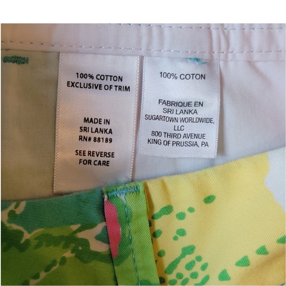 LILLY PULITZER Big Flirt Callahan Cotton Shorts in Greens/Pinks/Yellow Size 00 - Picture 10 of 12